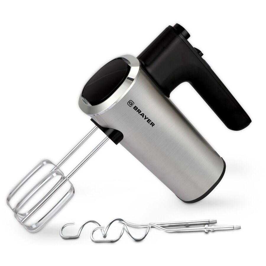 Миксер BRAYER BR1306, 800 Вт, 5 скор.реж, турбо,насад. венчики, насад для взбивания