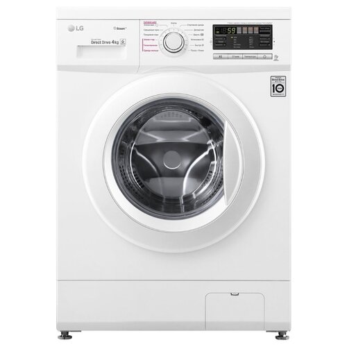 Стиральная машина LG F1096SDS0 60x85x36 см :A фронт. макс.:4кг белый 1000 об/мин, пар
