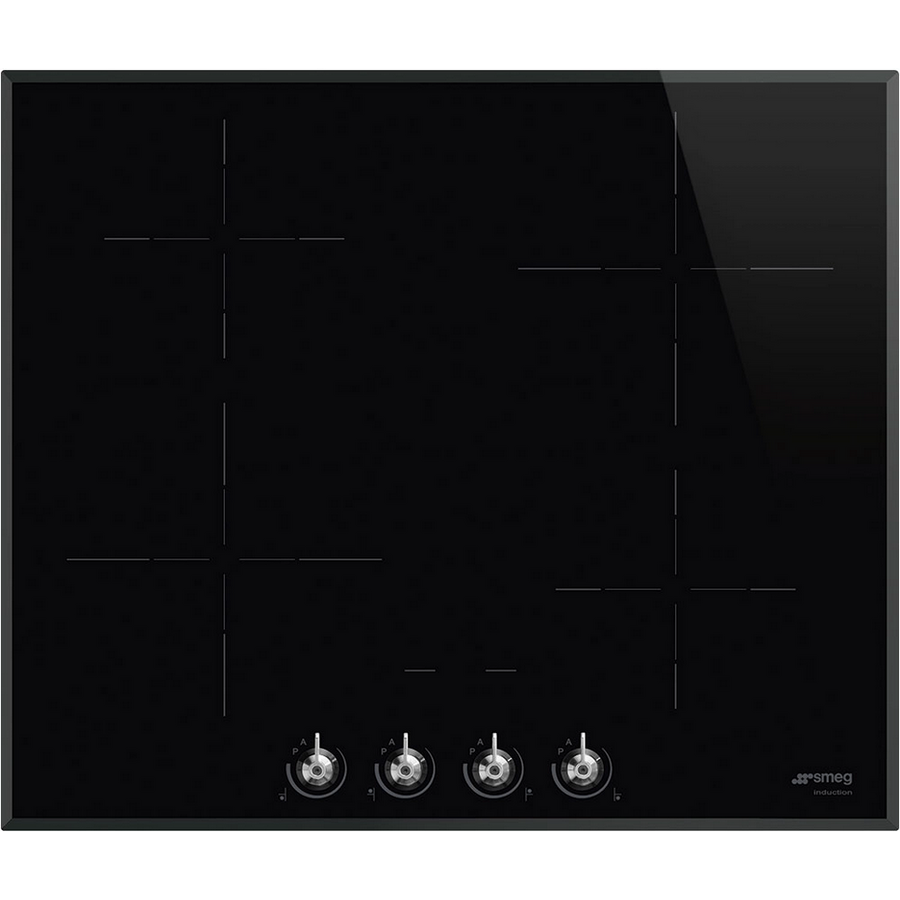 Встраиваемая индукционная панель SMEG SI364BM Classica 60см, скошенный край, черное стекло