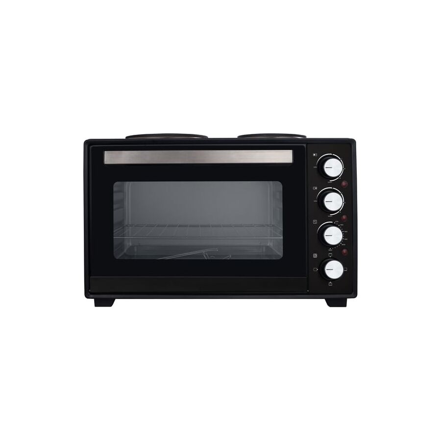 Мини-печь WILLMARK WHO-451BL 40л, 2 чугун.конф.1000+750Вт, лампа, 4 линейных ТЭНа, черн