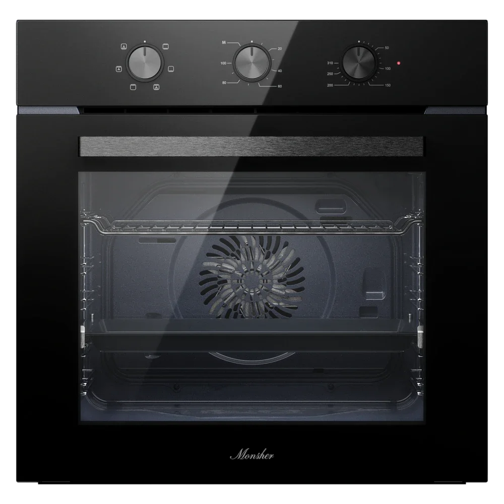 Духовой шкаф MONSHER MOE 6023 PT Noir High-Tech, 78л, поворотное управление, таймер, 6 режимов, макс. температура 310 градусов