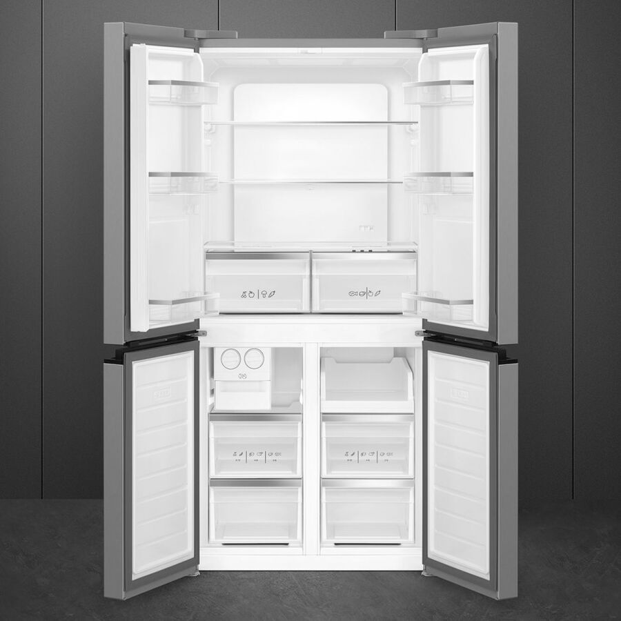 Холодильник SMEG FQI48XE Side-by-Side, отдельностоящий, ВхШхГ 1790х840х690мм, No Frost, объем 488 (322+166)л, дисплей, электронный контроль температ