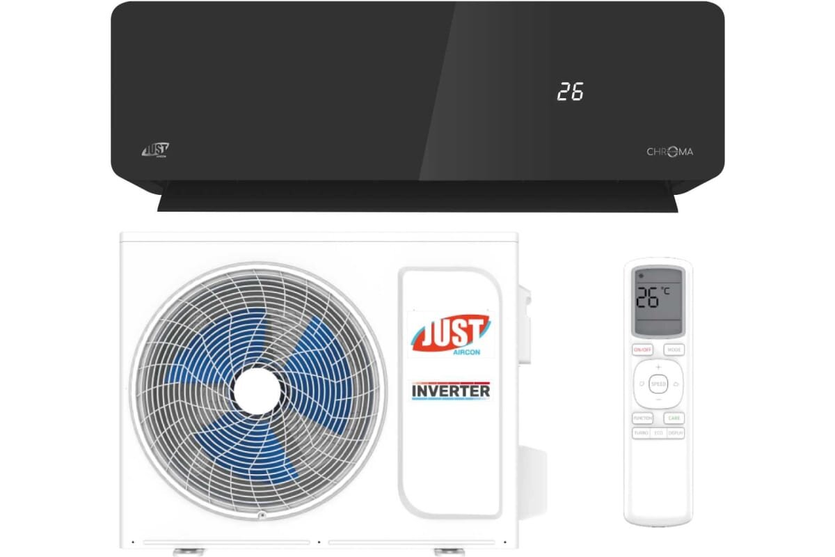 Кондиционер Just AIRCON JAC-13HPSIA/CAC/JACO-13HPSIA/CAU Chroma inverter черный