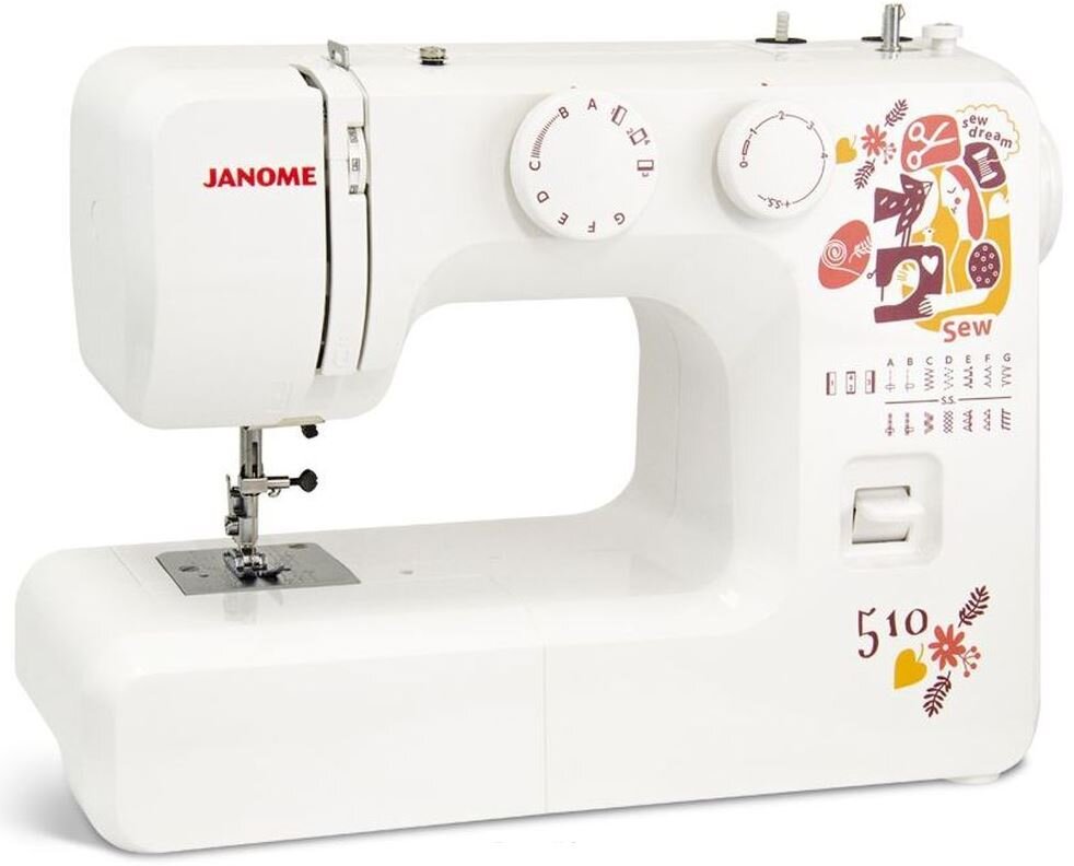 Швейная машина Janome Sew dream 510 (510), электромеханическое управление, вертикальный челнок, количество операций: 14