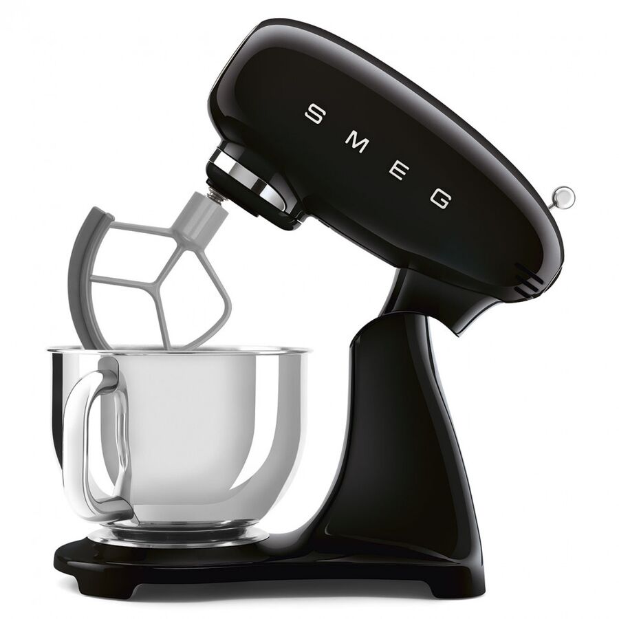 Планетарный миксер SMEG SMF05BLEU стиль 50-х гг, мощность 1000Вт, объем чаши 4.8л, 10 скоростей, черный