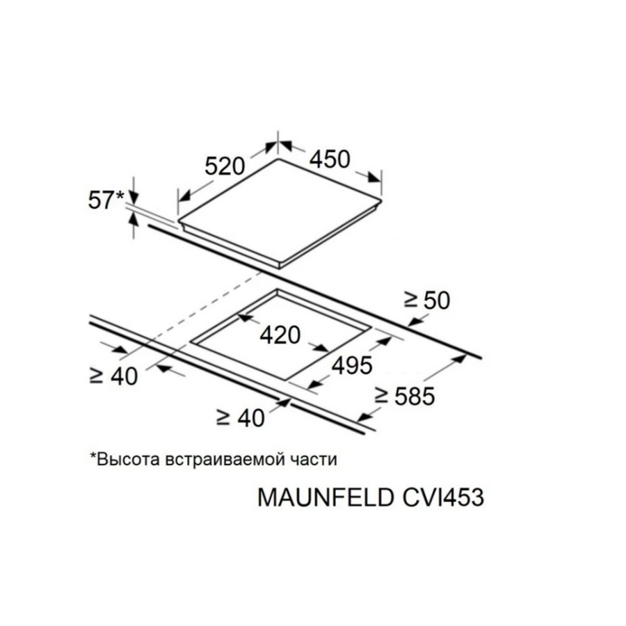 Индукционная варочная панель MAUNFELD CVI453STBK