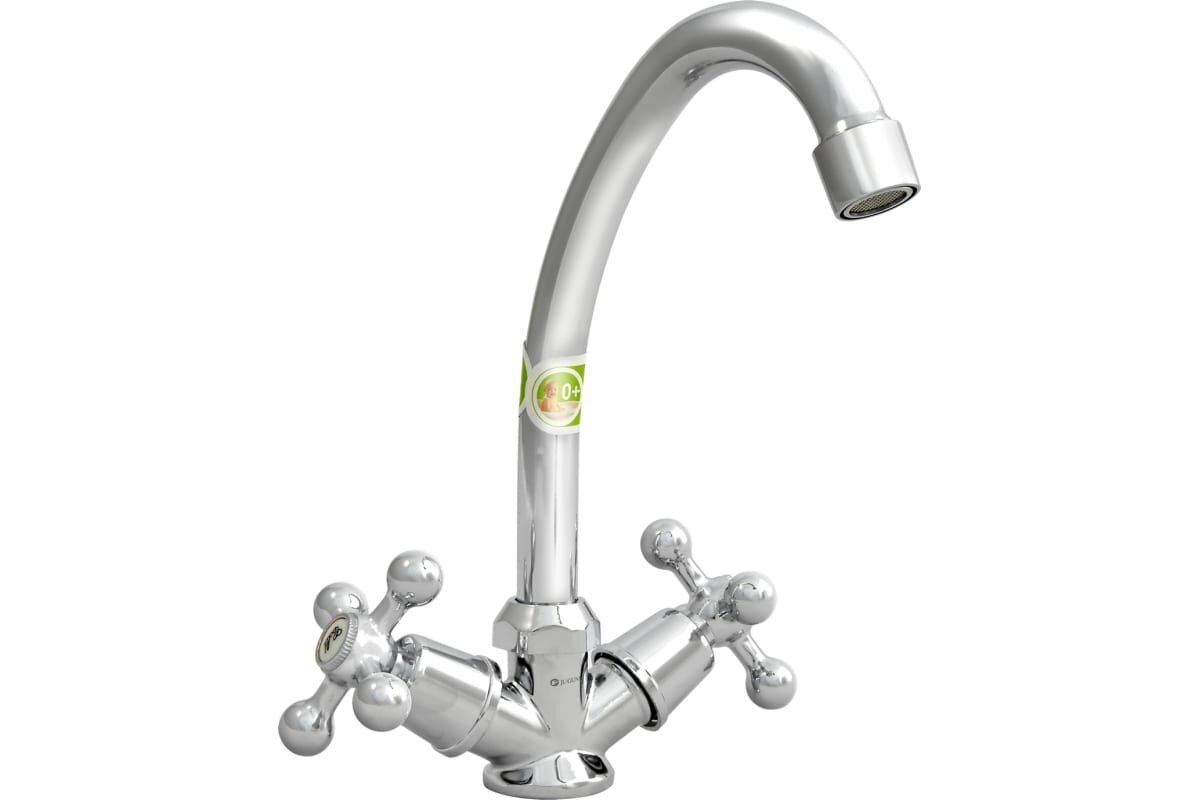 Смеситель для мойки Juguni JGN0340 0402.657 двуручный/кран-букса кера