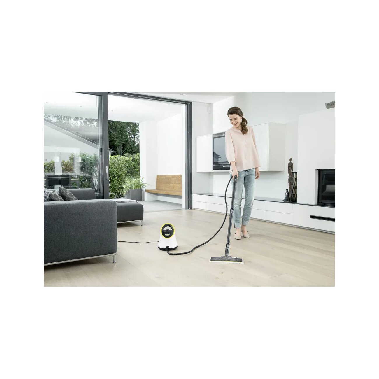 Пароочиститель напольный Karcher EasyFix SC 2 Deluxe 1.513-400.0 белый/желтый