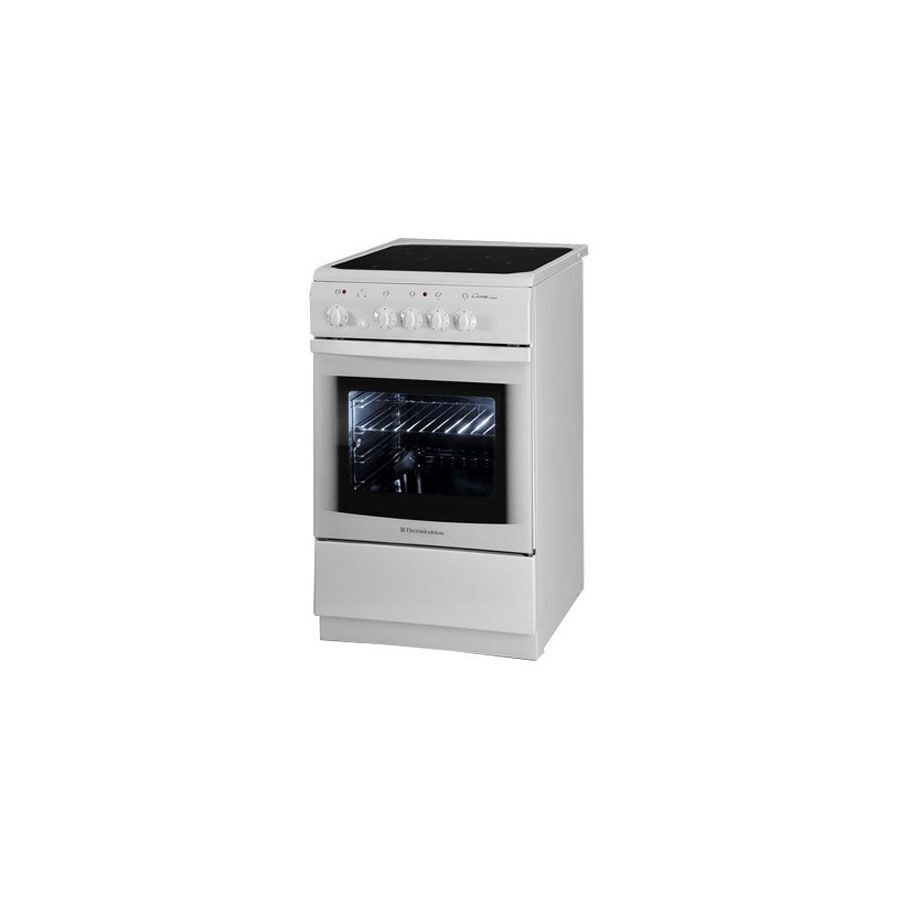Плита электрическая De Luxe 506004.04эс белый стеклокерамика, 85x50x60см, 4 конфорки духовка 54 л, класс А