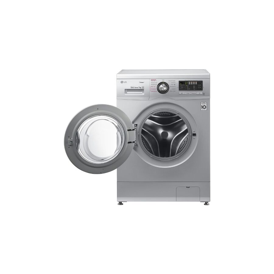 Стиральная машина LG F1296HDS4, серебро 85x60x44см, 7 кг,1200 об/мин, класс A