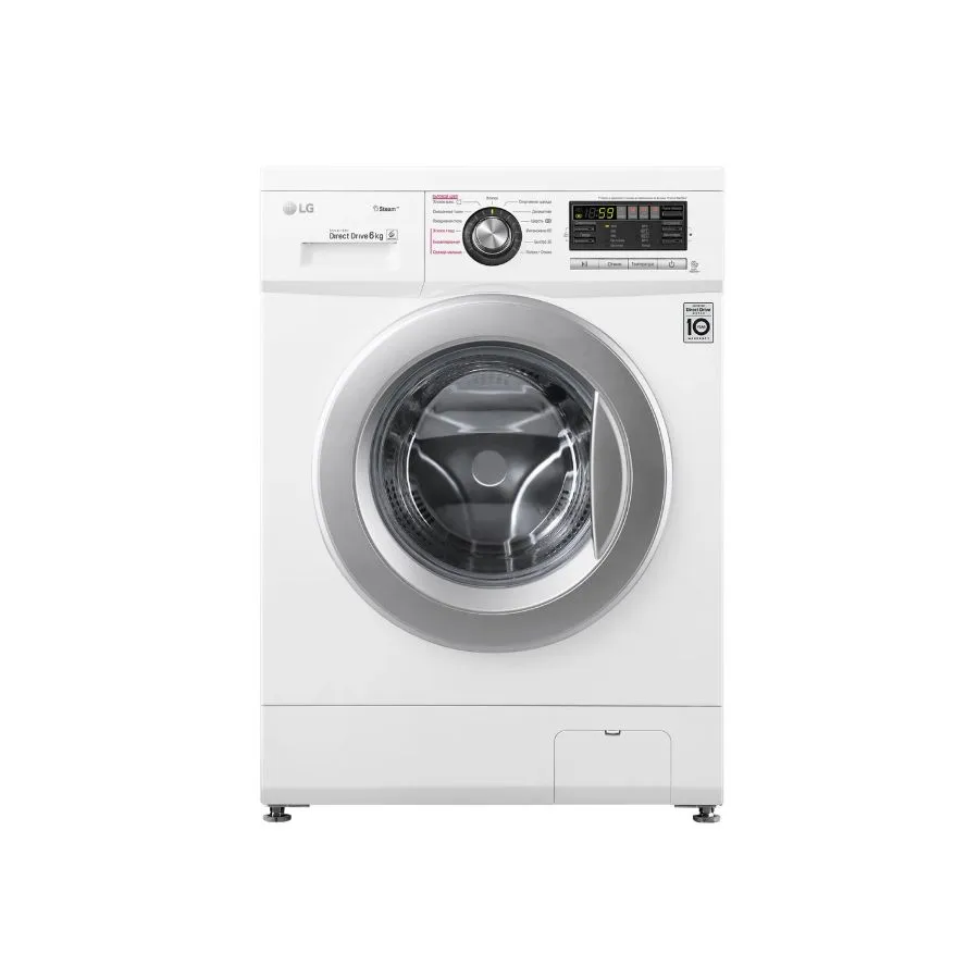 Стиральная машина LG F1296NDS1 белая 60x85x44см 1200 об/мин 6кг