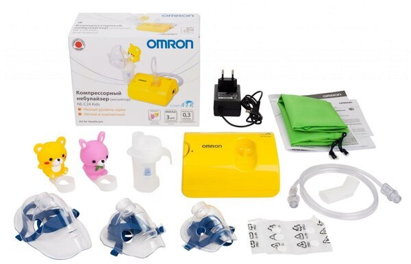 Ингалятор Omron NE-C24 Kids (NE-C801S-KDRU) компрессорный стационарный желтый