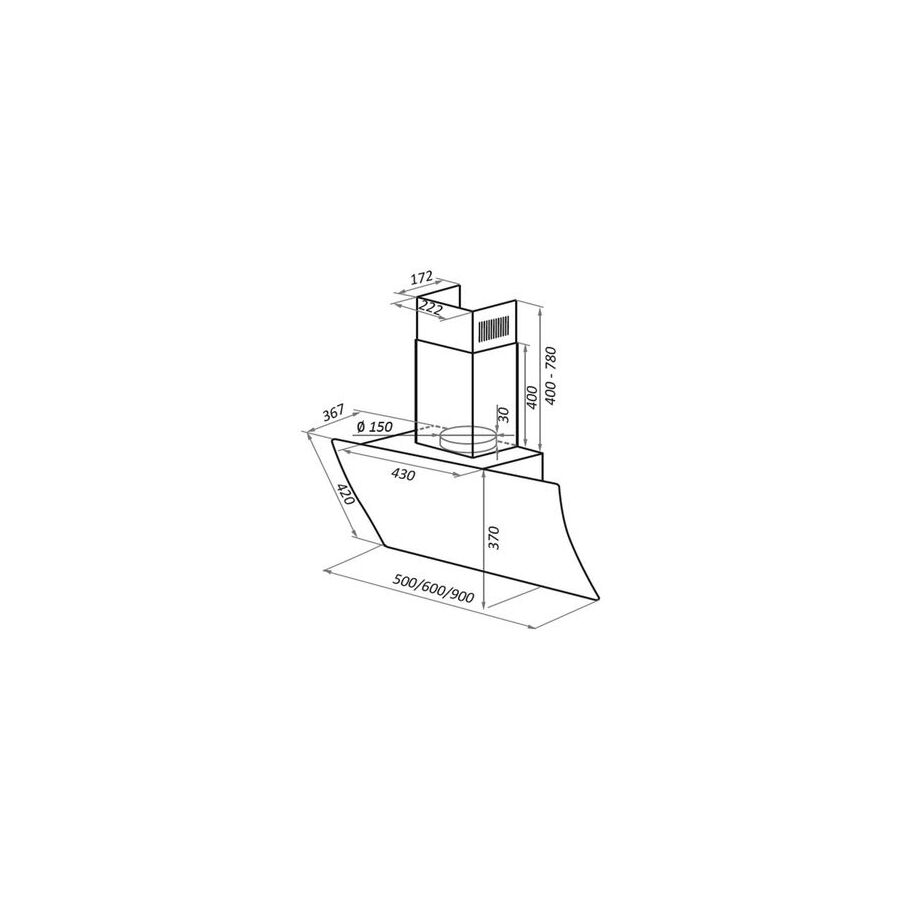 Вытяжка Maunfeld Sky Star Chef 60 Glass White