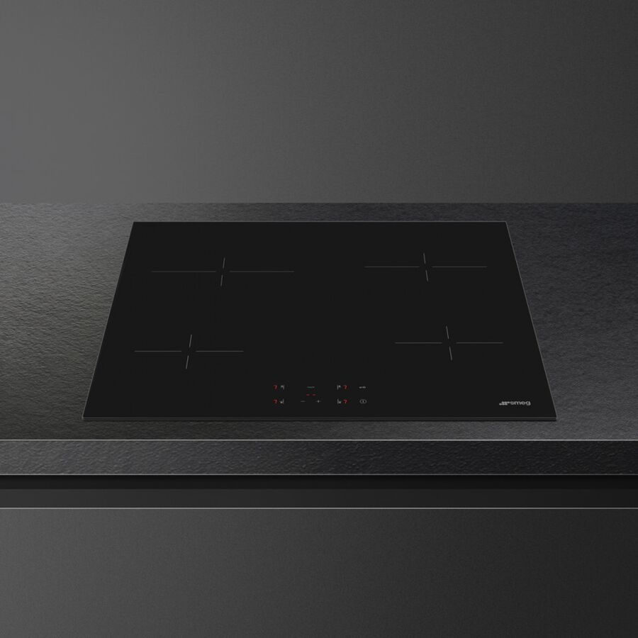 Варочная поверхность SMEG SE264TD2 60см, прямой край, 4 зоны нагрева, Hi-Light, 9 уровней мощности, автоматическое выключение
