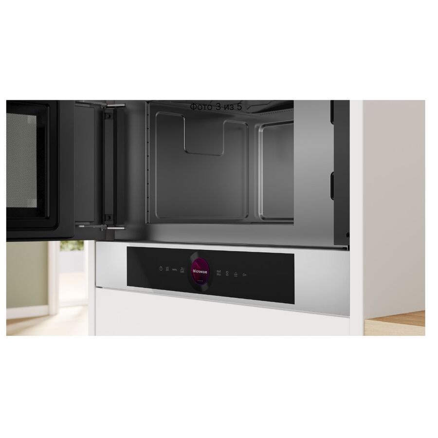 Встраиваемая микроволновая печь BOSCH BFL7221W1 белый 900Вт, 5 режимов, инвертер, 21 л, петли слева