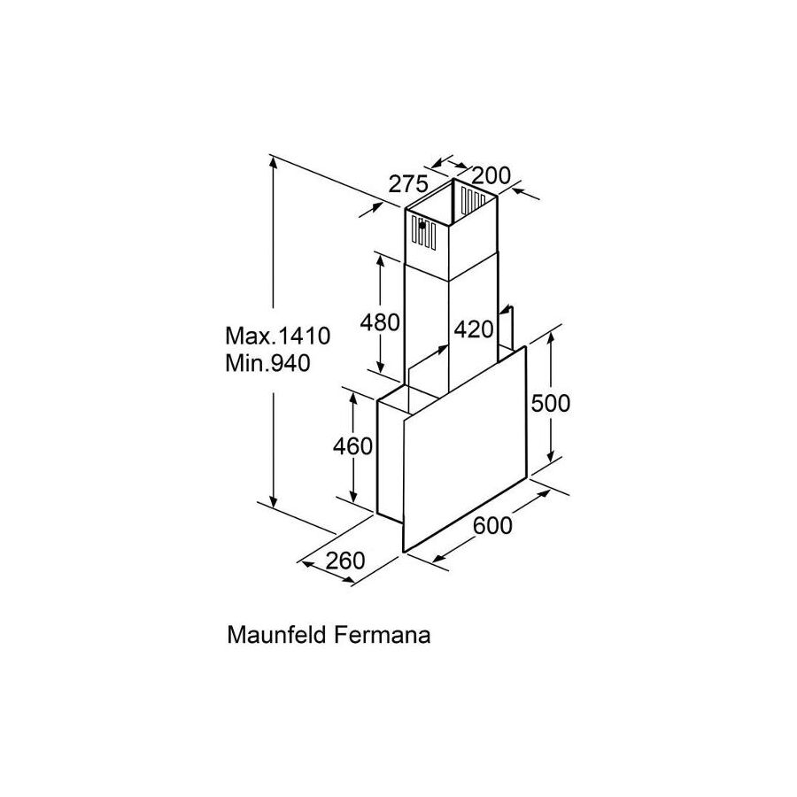 Кухонная вытяжка MAUNFELD Fermana 60 чёрный
