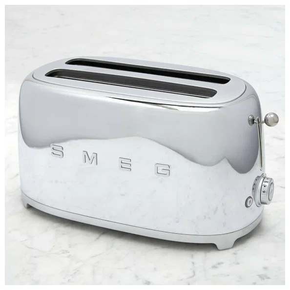 Тостер SMEG TSF02SSEU Стиль 50-х г.г, 4 ломтика, корпус из нержавеющей стали, 6 уровней поджаривания, хром