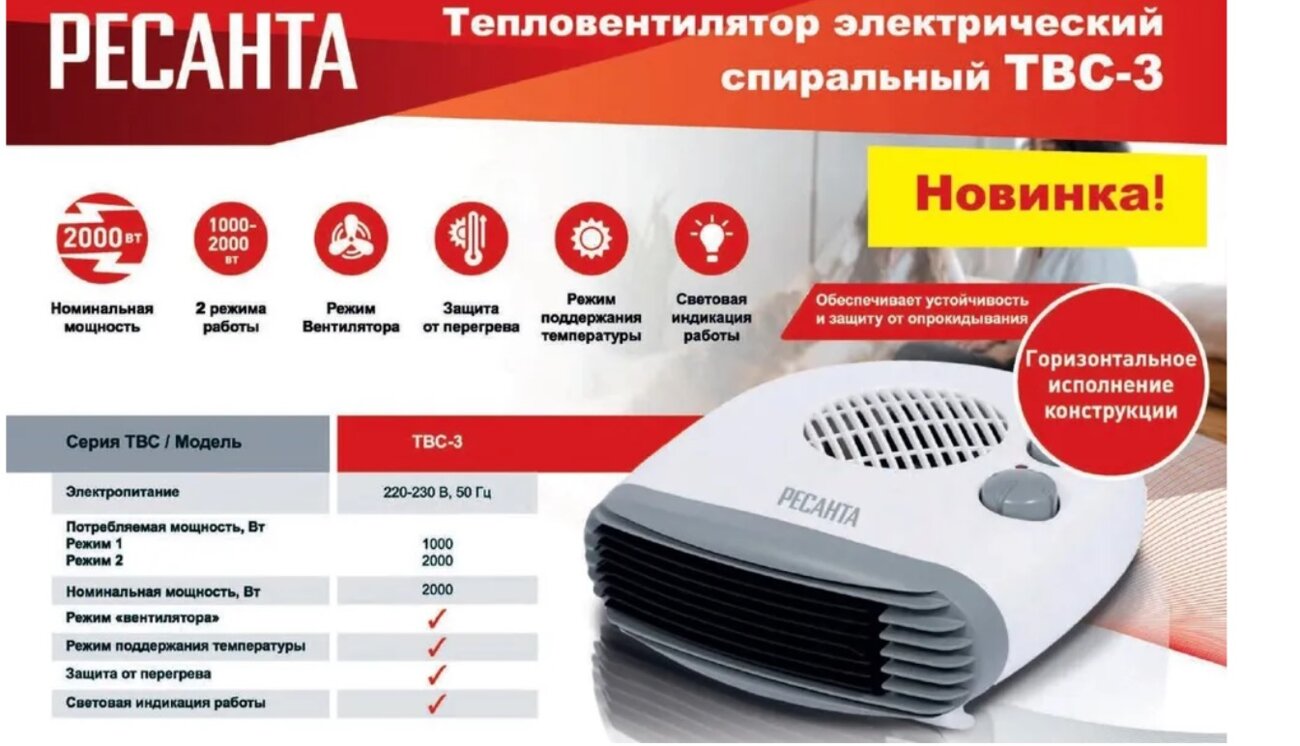 Тепловентилятор Ресанта ТВС-3