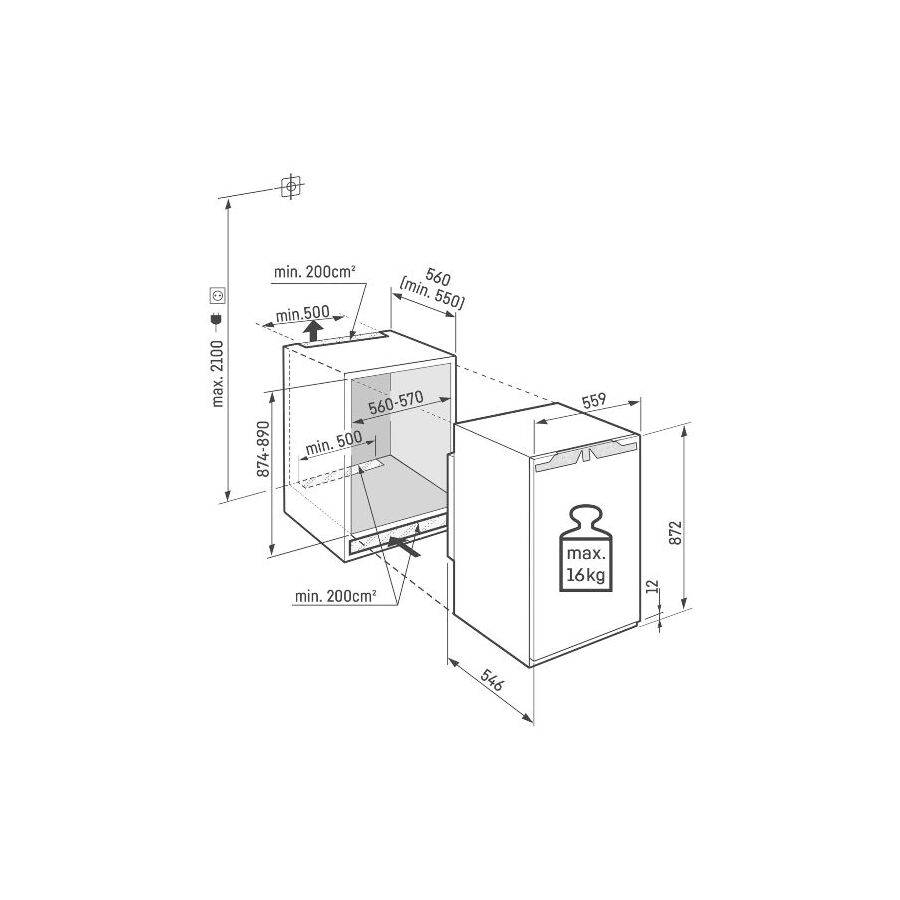 Встраиваемый холодильник LIEBHERR IRci 3950-62 001 Eiger, ниша 88, Prime, EasyFresh, без МК, door-on-door