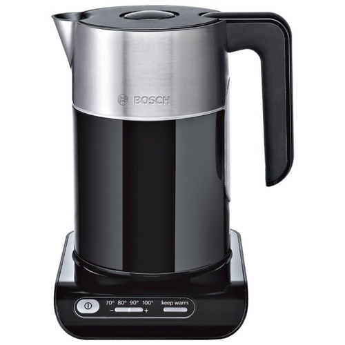 Чайник Bosch TWK8613P 1.5л. 2400Вт черный/серебристый (нержавеющая сталь)