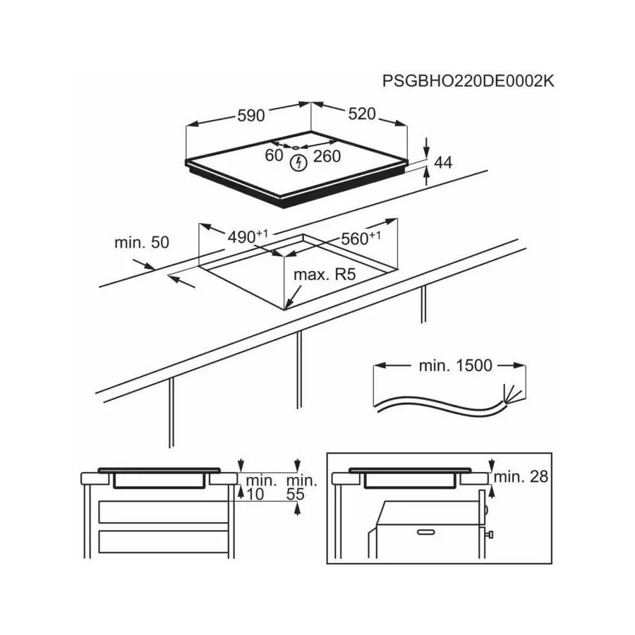 Варочная поверхность индукционная Electrolux EIV64453 черный