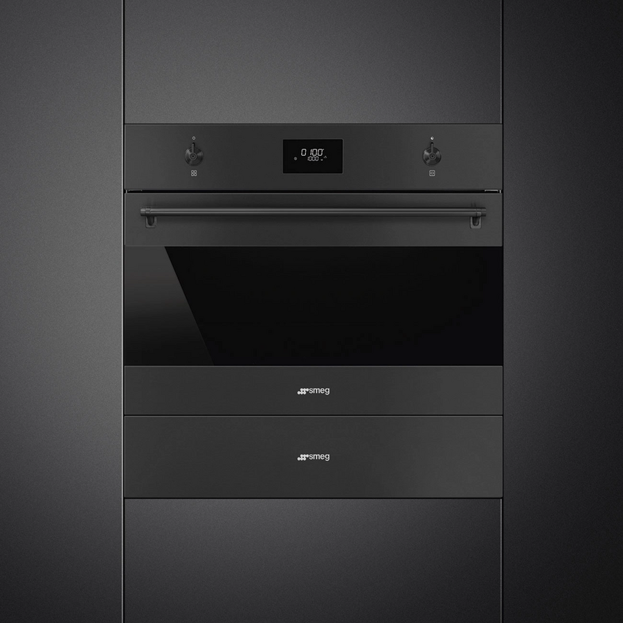 Встраиваемая микроволновая печь SMEG SO4301M0N чёрный матовый, Черное стекло Eclipse