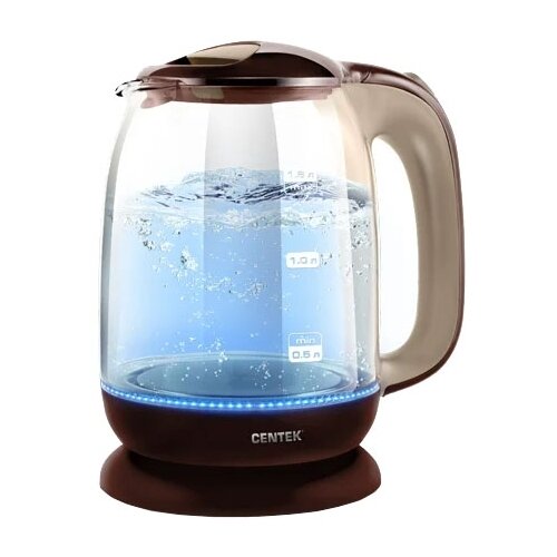 Чайник Centek CT-0034 Coffee <Vancouver> стекло, 1.8л, 2200Вт, внутренняя LED подсветка, кнопка