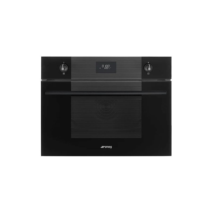 Встраиваемая микроволновая печь SMEG SO4101M0B3 45 см, Linea, микроволны + гриль, 4 функции, LCD дисплей, поворотные переключатели, таймер, отсрочка