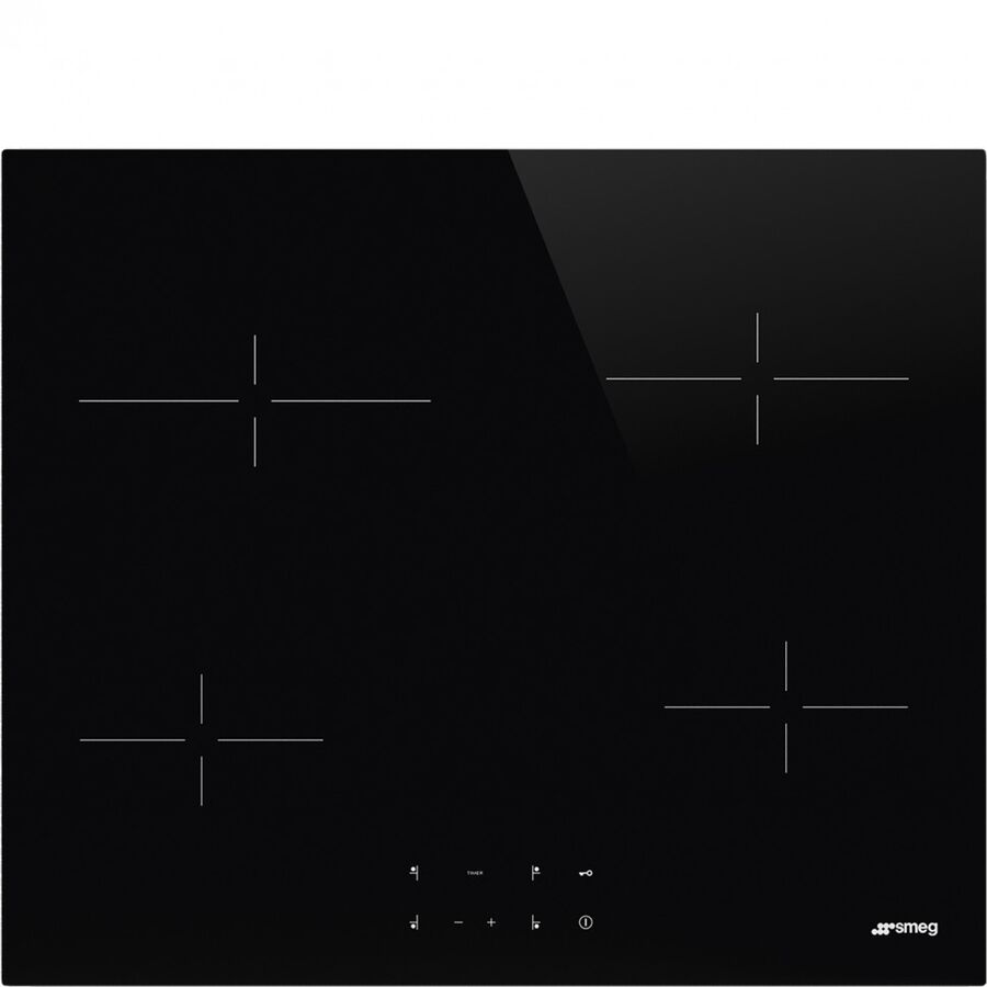 Варочная поверхность SMEG SE264TD2 60см, прямой край, 4 зоны нагрева, Hi-Light, 9 уровней мощности, автоматическое выключение