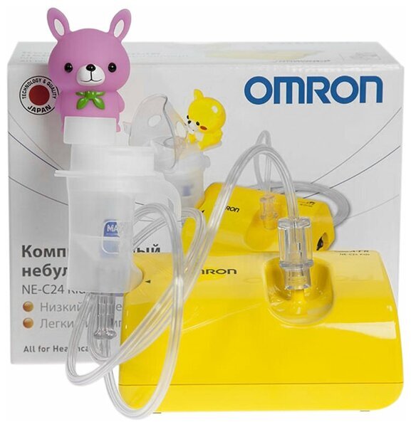 Ингалятор Omron NE-C24 Kids (NE-C801S-KDRU) компрессорный стационарный желтый