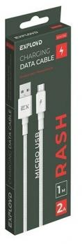 Аксессуар Exployd Rash USB - MicroUSB 2A 1m White Nylon EX-K-1155