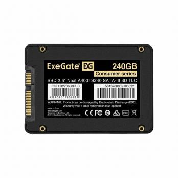 Накопитель SSD ExeGate EX276688RUS A400Next 2.5" 240 GB SATA-III 3D TLС